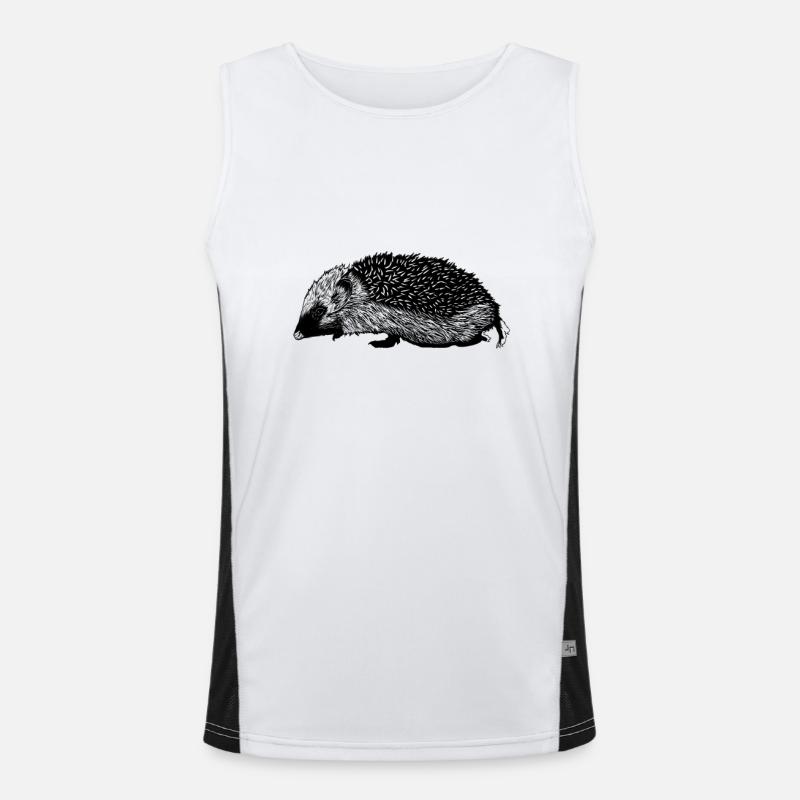 Dessin d’un hérisson Débardeur respirant contrasté Homme 
