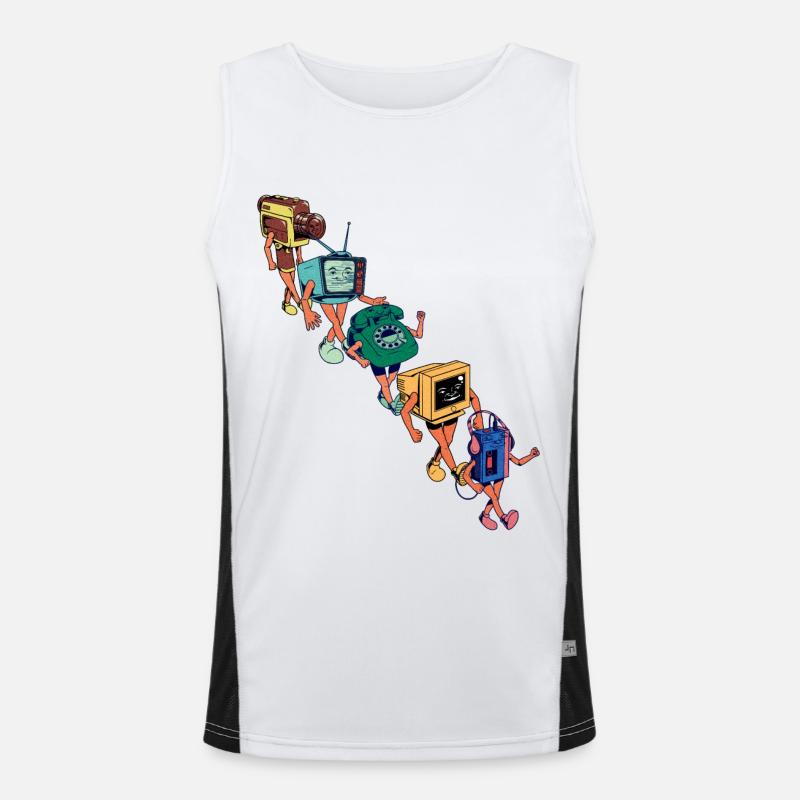 Walkman and Friends - Never Forget Men's Functional Contrast Tank Top 