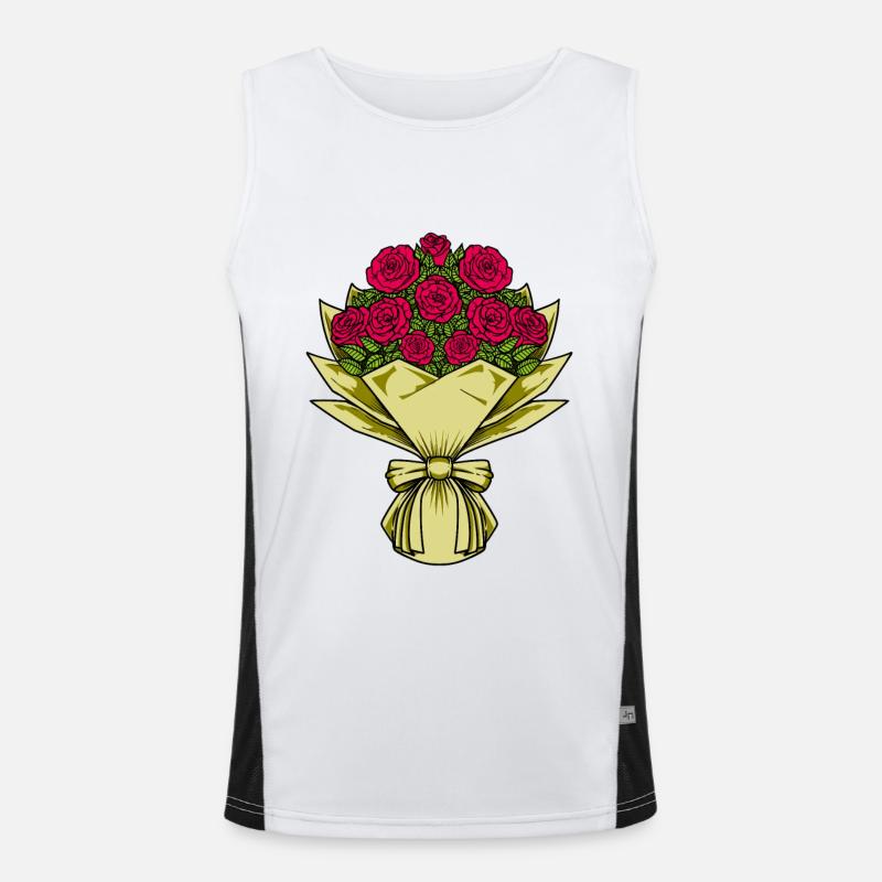 Roses Rouges - Bouquet Débardeur respirant contrasté Homme 