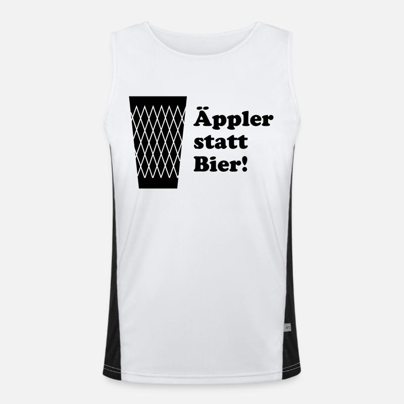 Geripptes Äppler statt Bier Funktionelles Kontrast-Tank Top für Männer 