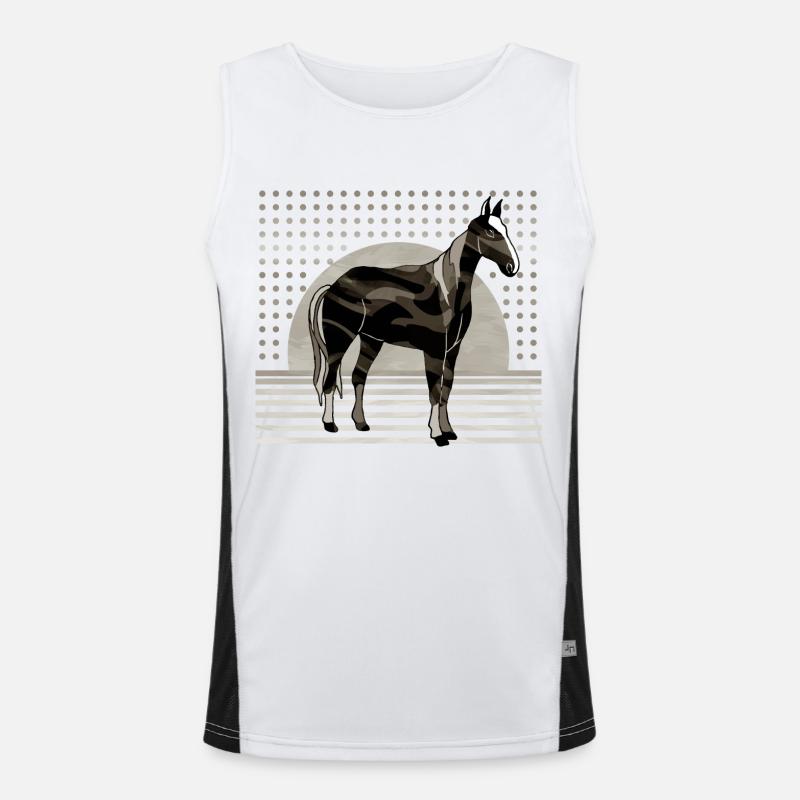 Pferd Funktionelles Kontrast-Tank Top für Männer 