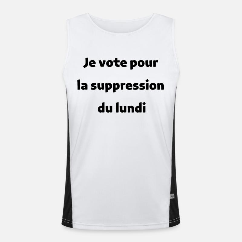 Tee-shirt drôle | Pour la suppression du lundi Débardeur respirant contrasté Homme 