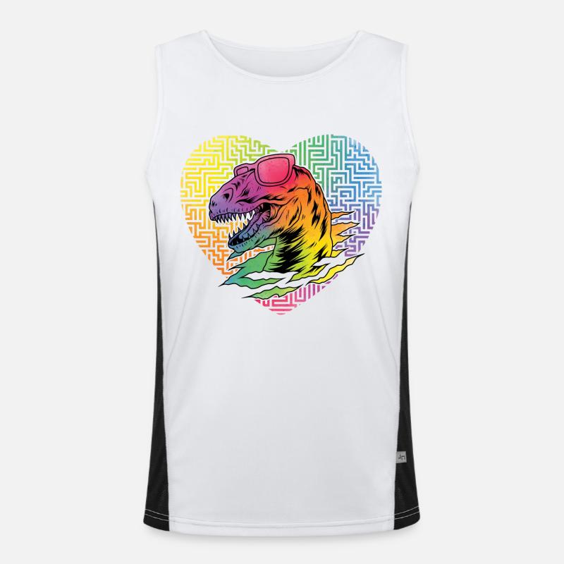 Dinosaurier Hipster Funktionelles Kontrast-Tank Top für Männer 