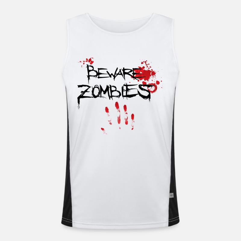 Beware Zombies Men's Functional Contrast Tank Top 