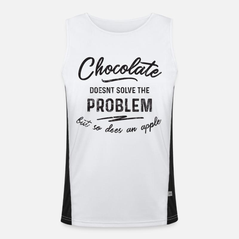 Chocolate doesnt solve the problem Funktionelles Kontrast-Tank Top für Männer 