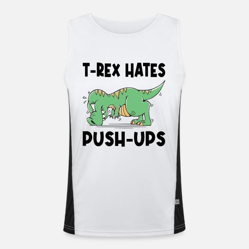 T-Rex déteste les pompes Push-ups Humour drôle Débardeur respirant contrasté Homme 