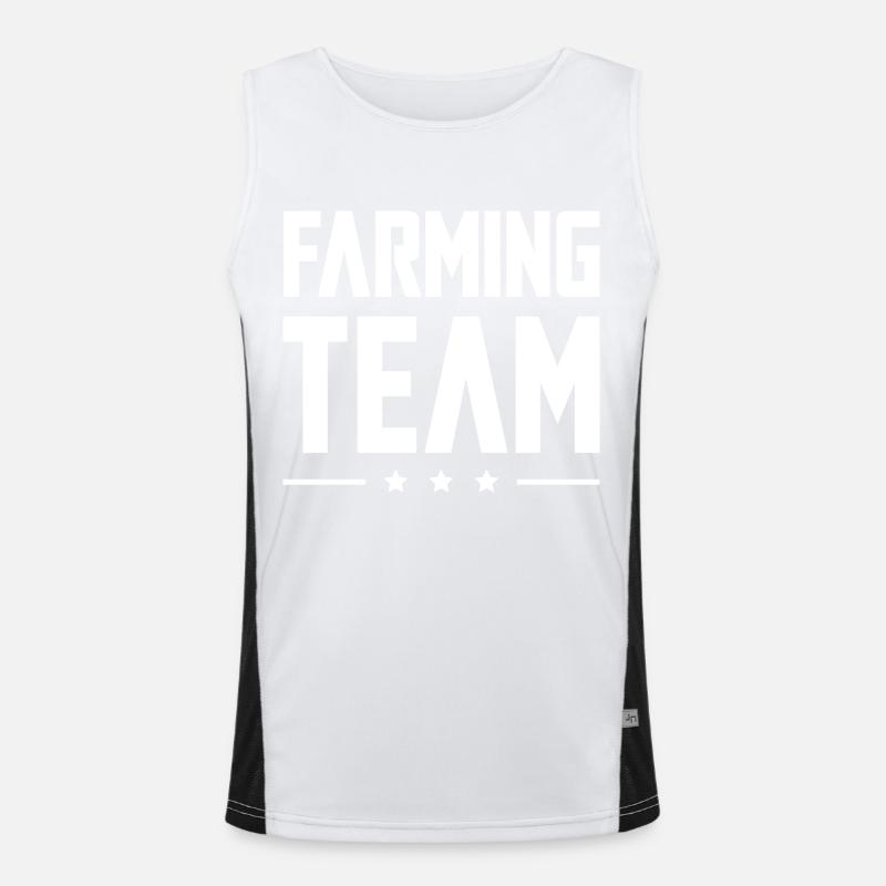 Farming Team - Men's Functional Contrast Tank Top  - white/black