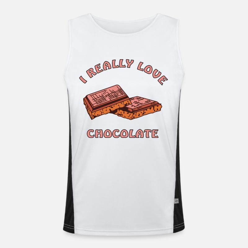 ich liebe Schokolade Funktionelles Kontrast-Tank Top für Männer 