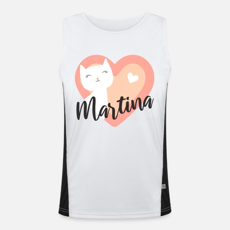 Martina Name Vorname Kätzchen Funktionelles Kontrast-Tank Top für Männer 