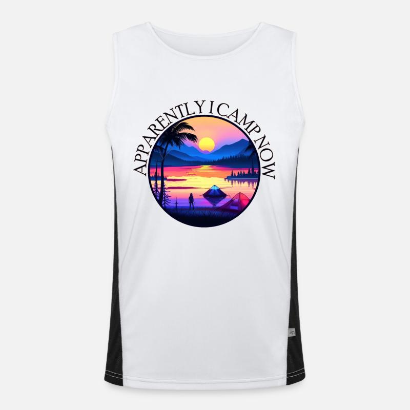 Apparently I camp now Funktionelles Kontrast-Tank Top für Männer 