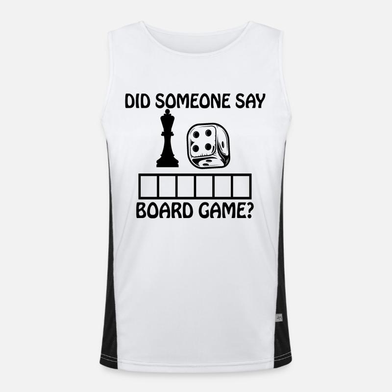 Boardgame Chess Backgammon Game Night Men's Functional Contrast Tank Top 