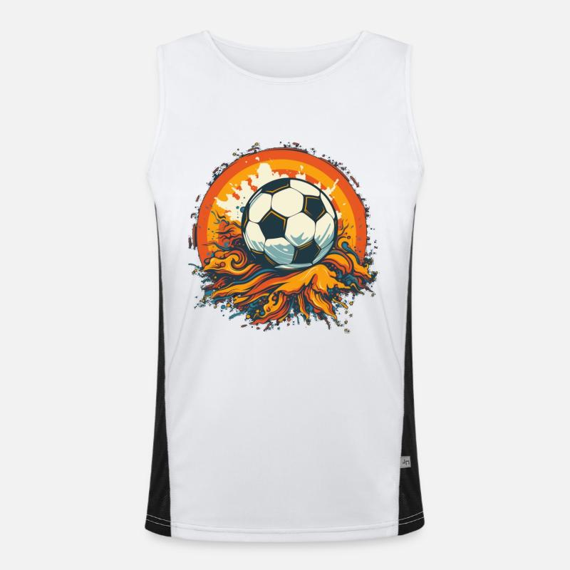 Soccer Ball Men's Functional Contrast Tank Top 