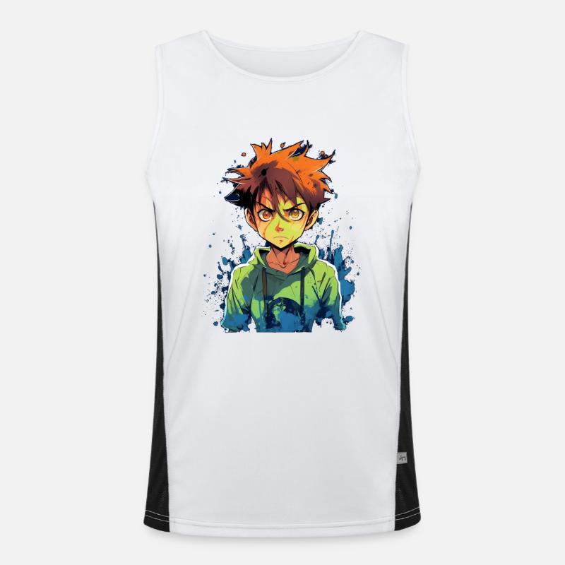 Anime Boy Funktionelles Kontrast-Tank Top für Männer 