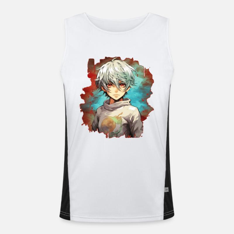 Anime Boy Funktionelles Kontrast-Tank Top für Männer 