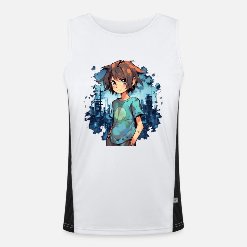 Anime Boy Funktionelles Kontrast-Tank Top für Männer 