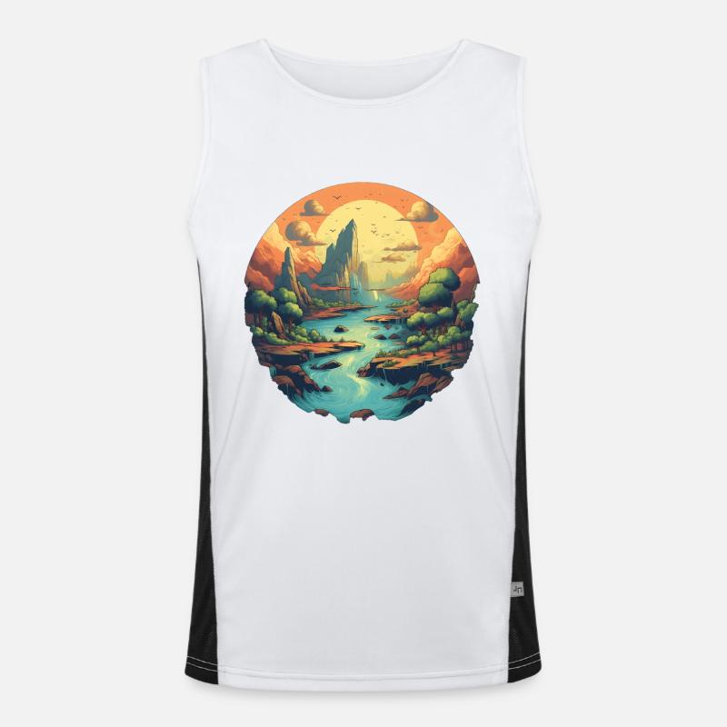 Landschaft Funktionelles Kontrast-Tank Top für Männer 
