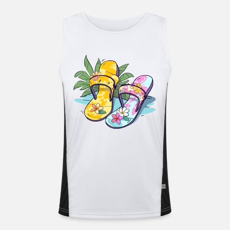 Floral sandals Men's Functional Contrast Tank Top 