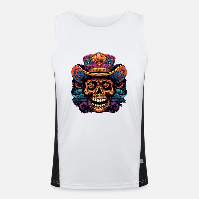 Cinco de Mayo Skull Men's Functional Contrast Tank Top 