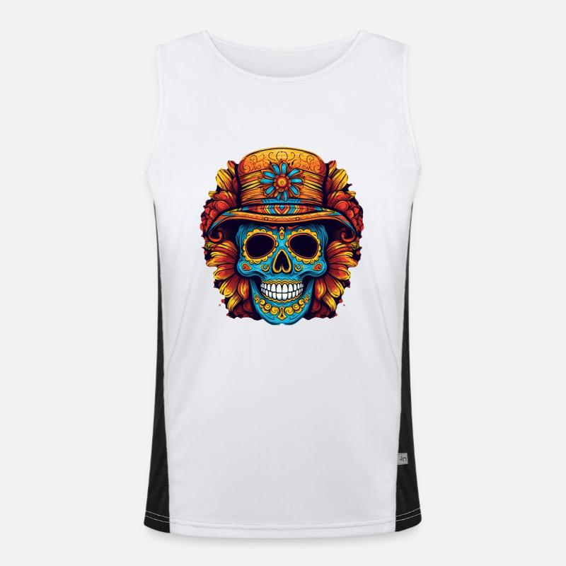 Cinco de Mayo Skull Men's Functional Contrast Tank Top 