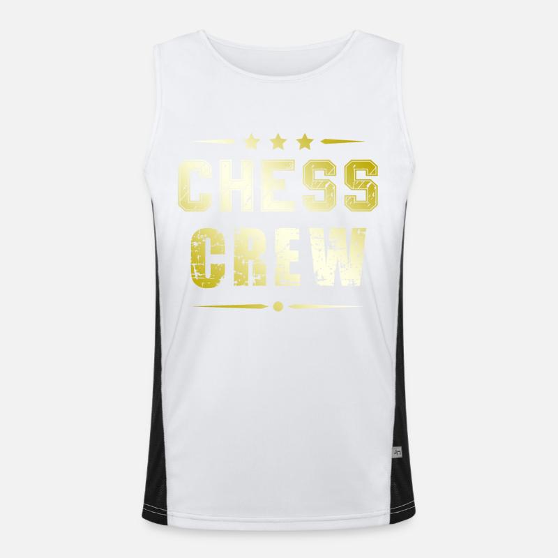 Chess Crew - Men's Functional Contrast Tank Top  - white/black