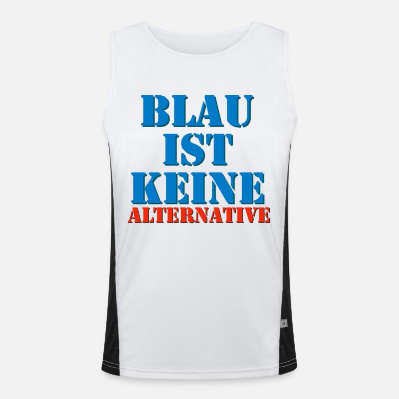 Blau ist keine Alternative Funktionelles Kontrast-Tank Top für Männer 