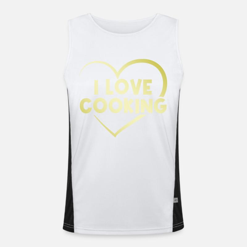 Ich liebe Kochen Funktionelles Kontrast-Tank Top für Männer 