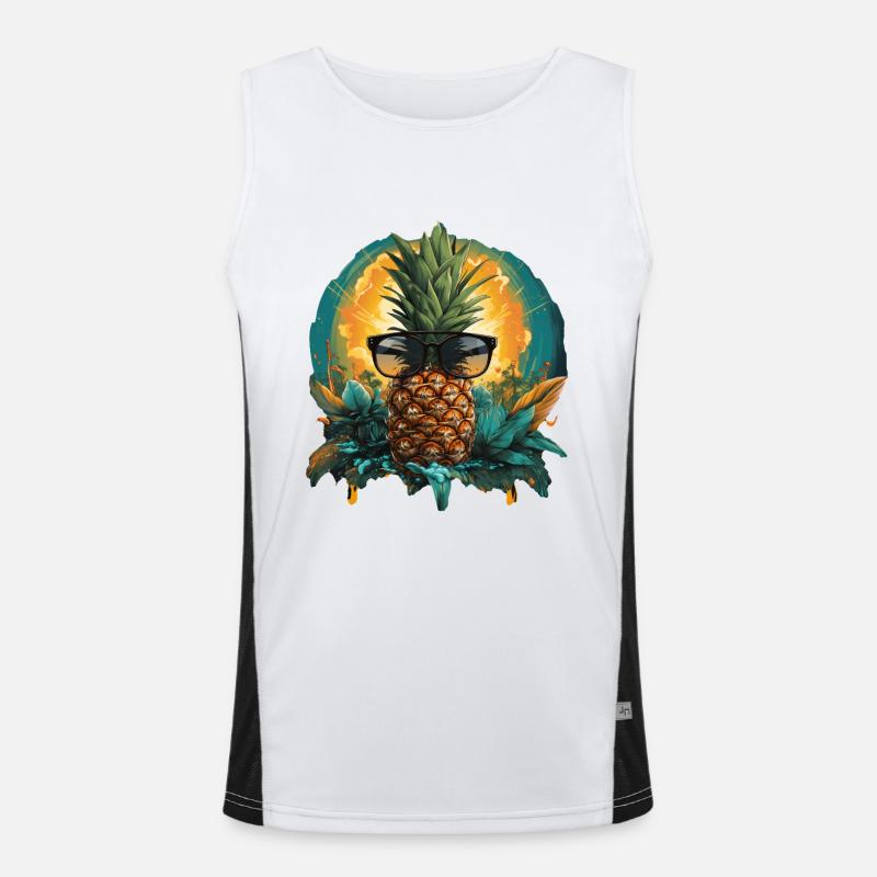Pineapple - Men's Functional Contrast Tank Top  - white/black