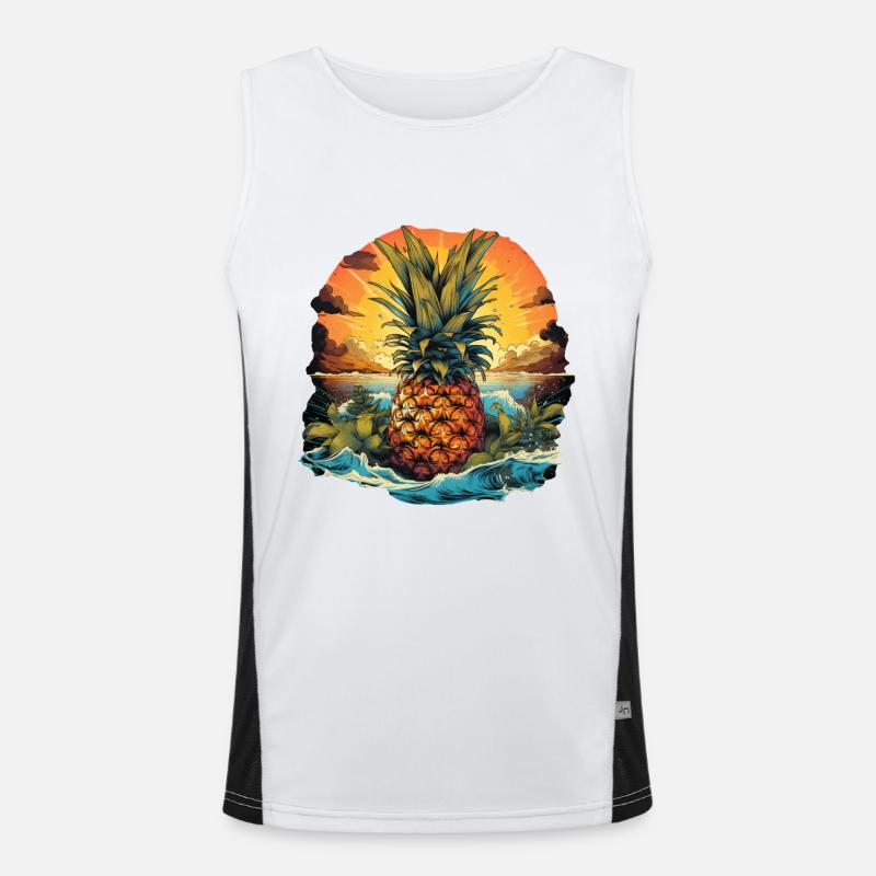 Ananas Funktionelles Kontrast-Tank Top für Männer 