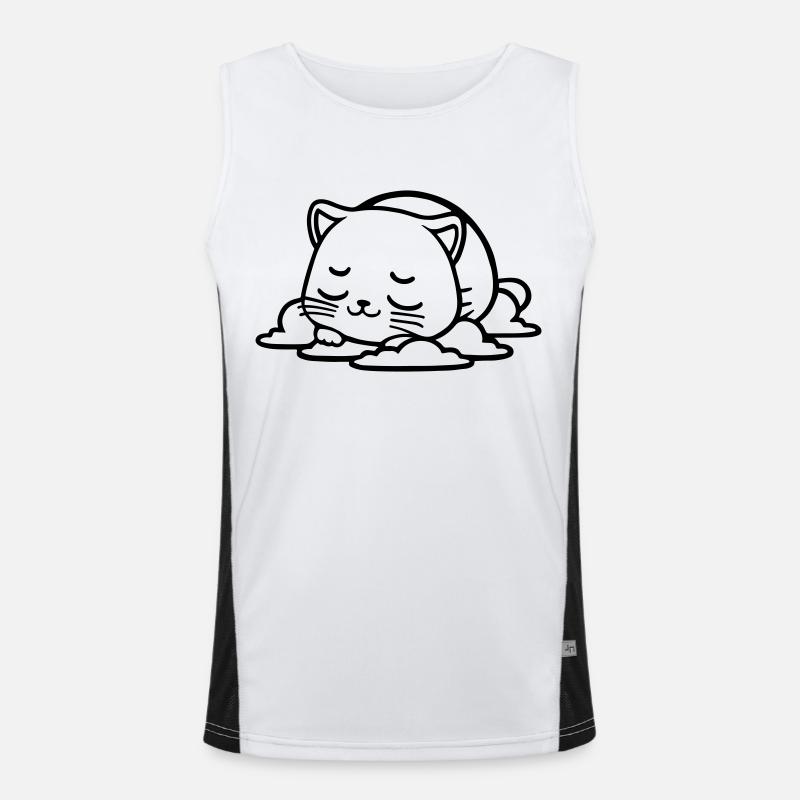 petit chat qui dort Débardeur respirant contrasté Homme 