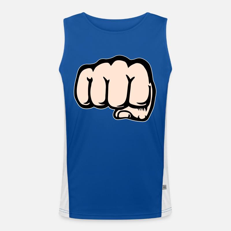 Faust Hand Symbol vorne Funktionelles Kontrast-Tank Top für Männer 