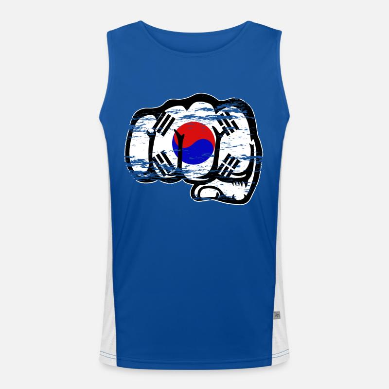 Südkorea Flagge Hand Faust used Funktionelles Kontrast-Tank Top für Männer 