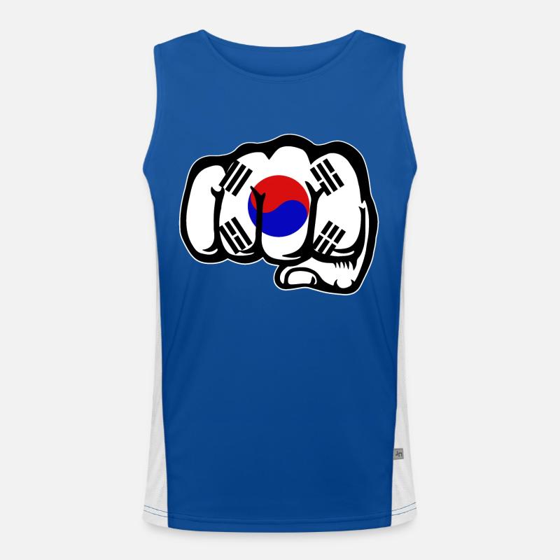 Drapeau de la Corée du Sud main poing Débardeur respirant contrasté Homme 