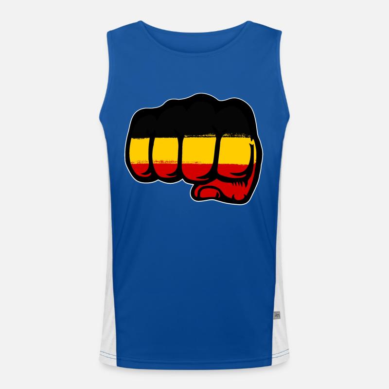 Germany Flag Hand Fist Men's Functional Contrast Tank Top 