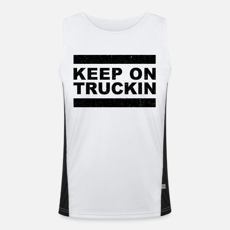"Keep On Truckin" Design - Perfect Gift Men's Functional Contrast Tank Top 