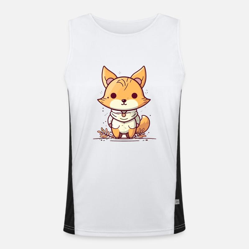 Fuchs - Kawaii Style Funktionelles Kontrast-Tank Top für Männer 