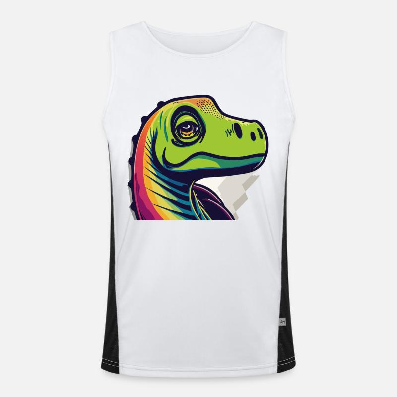 Regenbogen Echse Funktionelles Kontrast-Tank Top für Männer 