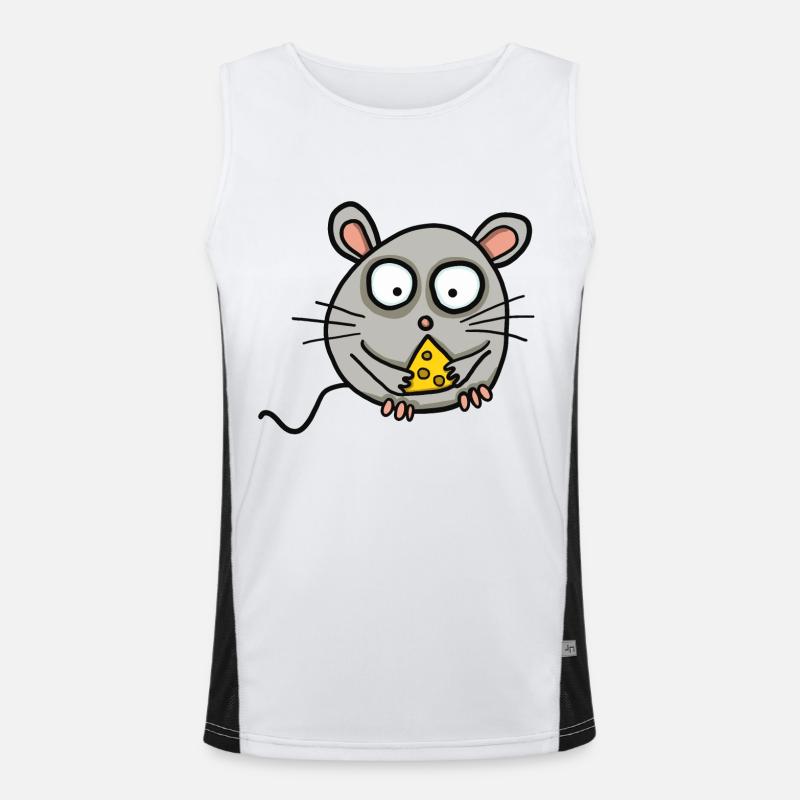 Maus mit Käse Funktionelles Kontrast-Tank Top für Männer 
