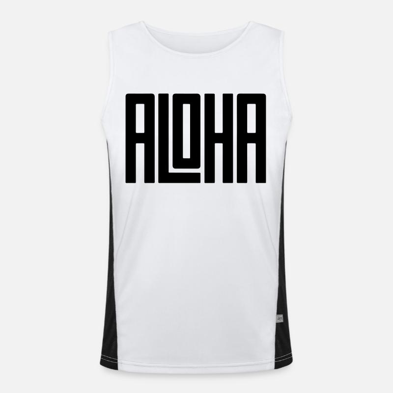 aloha typography art Men's Functional Contrast Tank Top 
