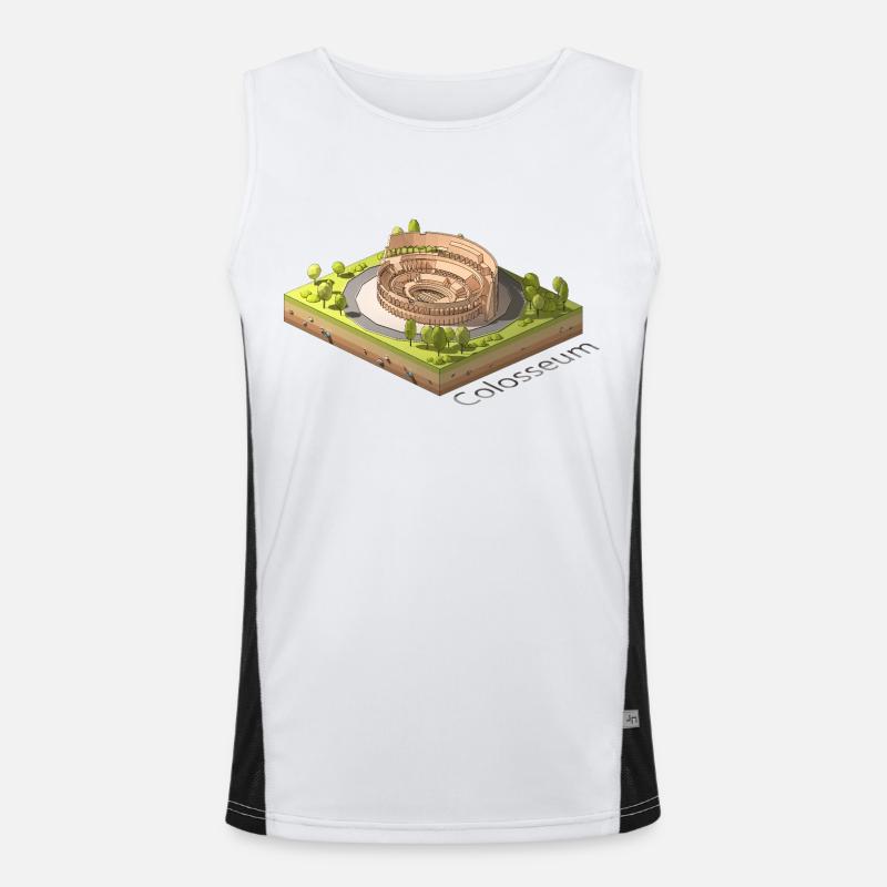 Geometric low poly the Colosseum Men's Functional Contrast Tank Top 