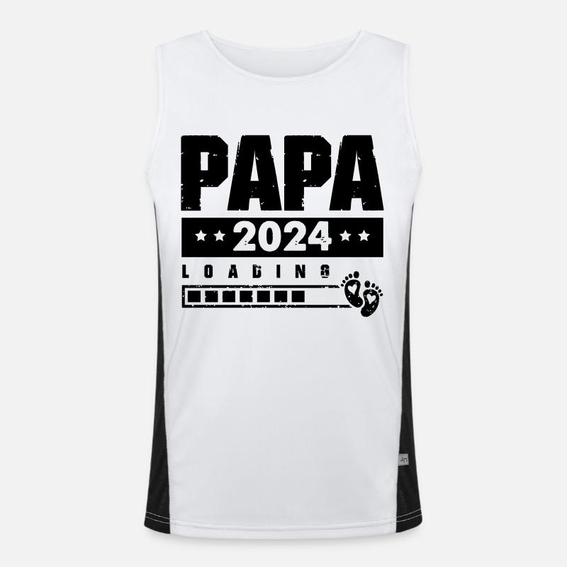 Papa 2024 Loading - Men's Functional Contrast Tank Top  - white/black