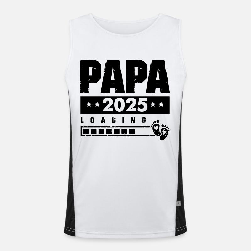 papa 2025 loading Funktionelles Kontrast-Tank Top für Männer 