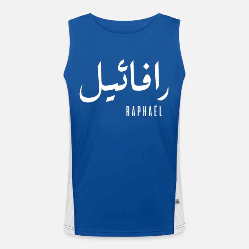 Name des Raphaël auf Arabisch Funktionelles Kontrast-Tank Top für Männer 
