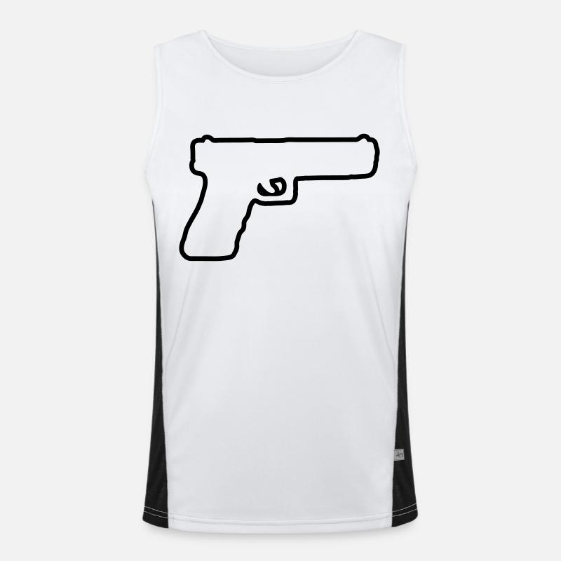 gun design 01 Funktionelles Kontrast-Tank Top für Männer 