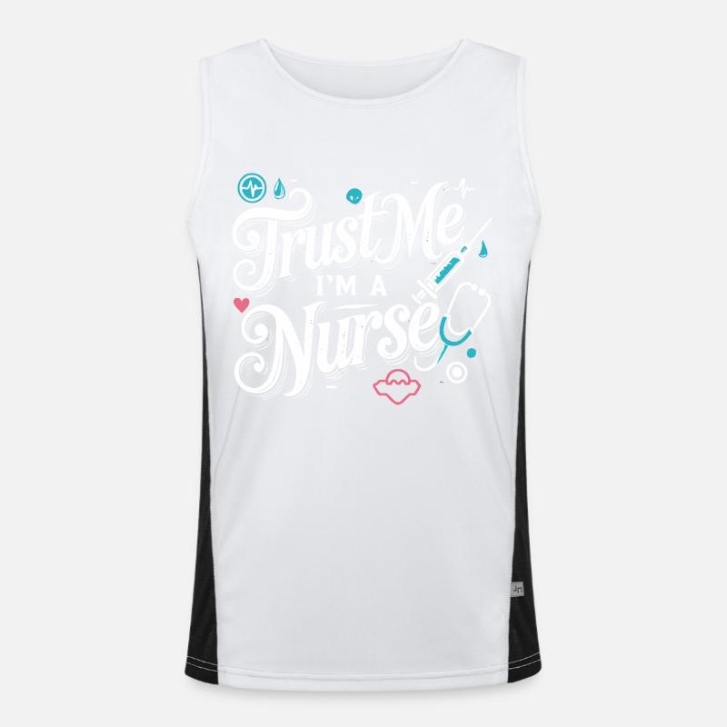 Vertrau mir, ich bin eine Krankenschwester Funktionelles Kontrast-Tank Top für Männer 