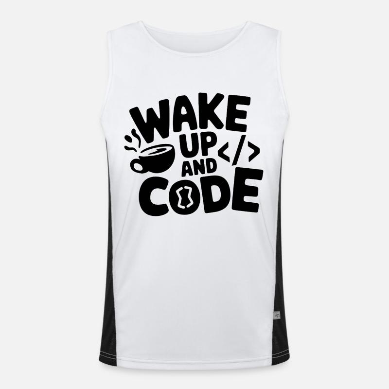 Wake Up and Code Men's Functional Contrast Tank Top 