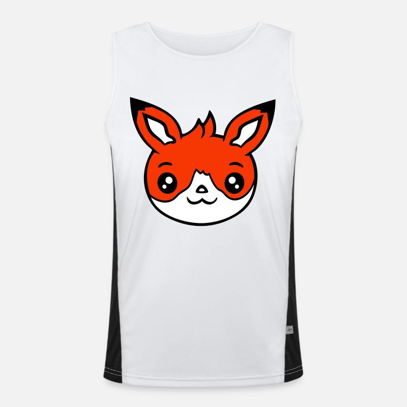 Fuchs Rotfuchs Wildes Tier Schlauer Wald Bewohner Funktionelles Kontrast-Tank Top für Männer 