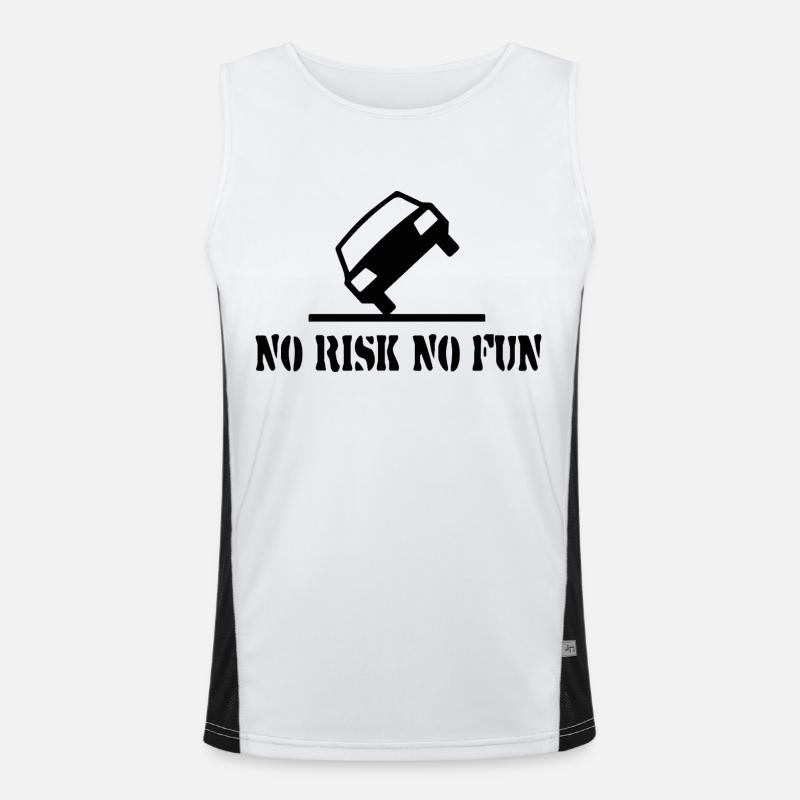 No Risk No Fun Lustig Geschenk Auto Tuning Funktionelles Kontrast-Tank Top für Männer 