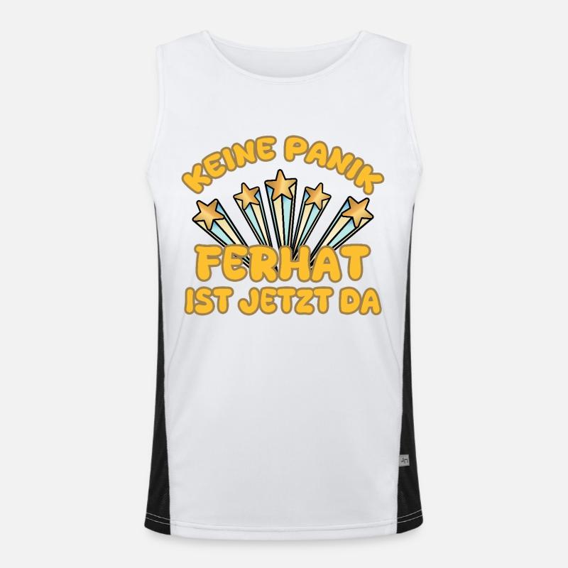 First name Ferhat - Men's Functional Contrast Tank Top  - white/black