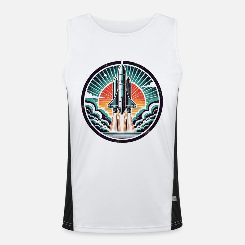Space shuttle Spaceship Funktionelles Kontrast-Tank Top für Männer 