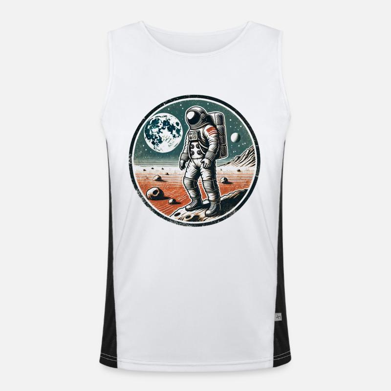 Astronaut Funktionelles Kontrast-Tank Top für Männer 